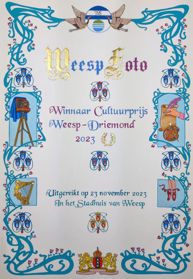 Certificaat Cultuurprijs
